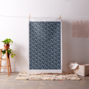 Modern Typographic Great Dane illustration  Fabric