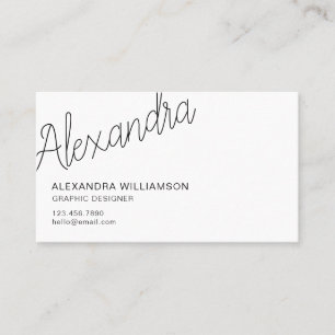 Modern Typographic Minimal Black And White Business Card