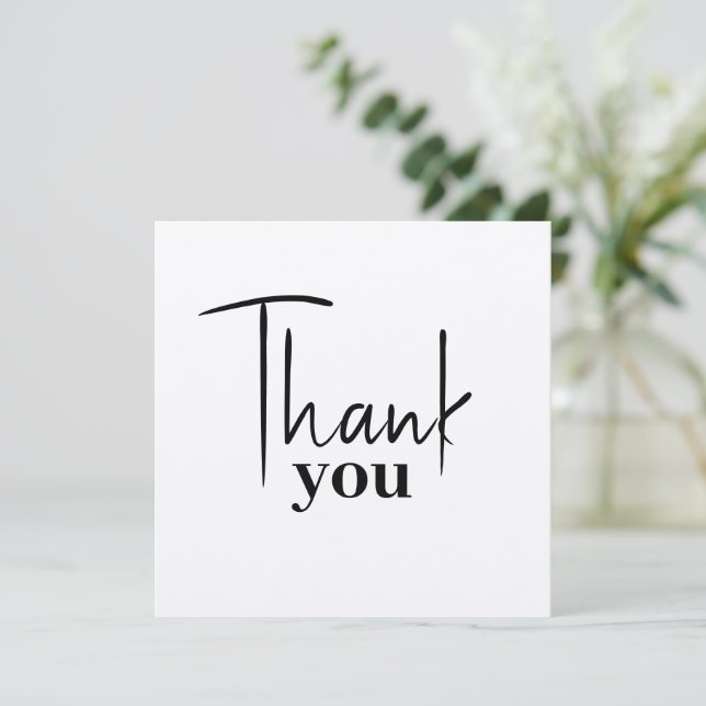 Modern Typographic Thank You Card (Standing Front)