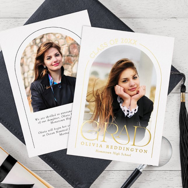 Modern Typography 2 Photo Arch Grad Announcement (Creator Uploaded)