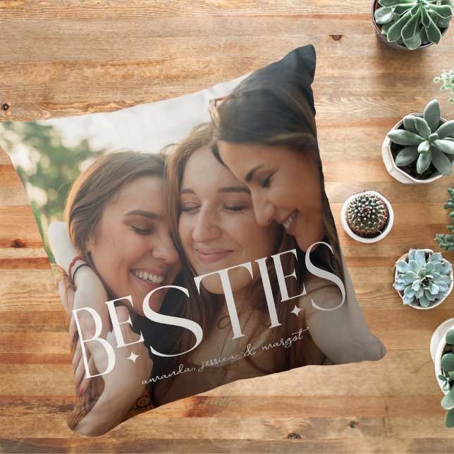 Modern Typography 2 Photo Besties Editable Overlay Cushion (Creator Uploaded)