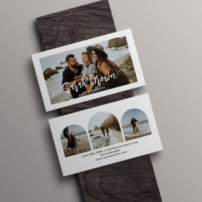 Modern Typography 3 Photo Arch Photographer Business Card (Creator Uploaded)