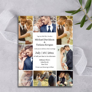 modern typography 8 photos collage wedding chic   invitation