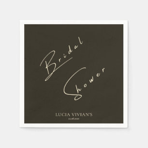 Modern Typography And Calligraphy Bridal Shower Napkin