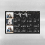 Modern Typography and Photo Collage 2024 Calendar Magnetic Dry Erase Sheet<br><div class="desc">This personalised calendar magnet is perfect for planning upcoming monthly events. Featuring trendy modern typography, gold sparkle overlay and room for three photos. Add your custom wording to this design by using the "Edit this design template" boxes on the right-hand side of the item or click the blue "Customise it"...</div>