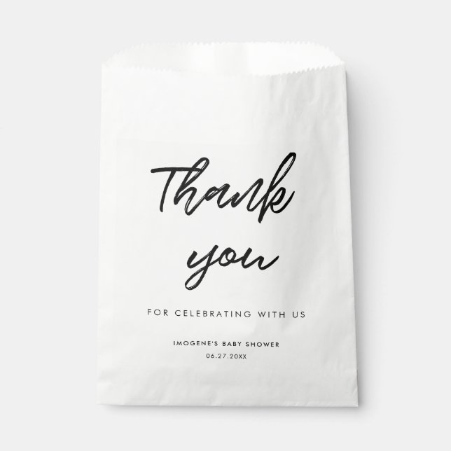 Modern typography Baby shower Favour Bags (Front)