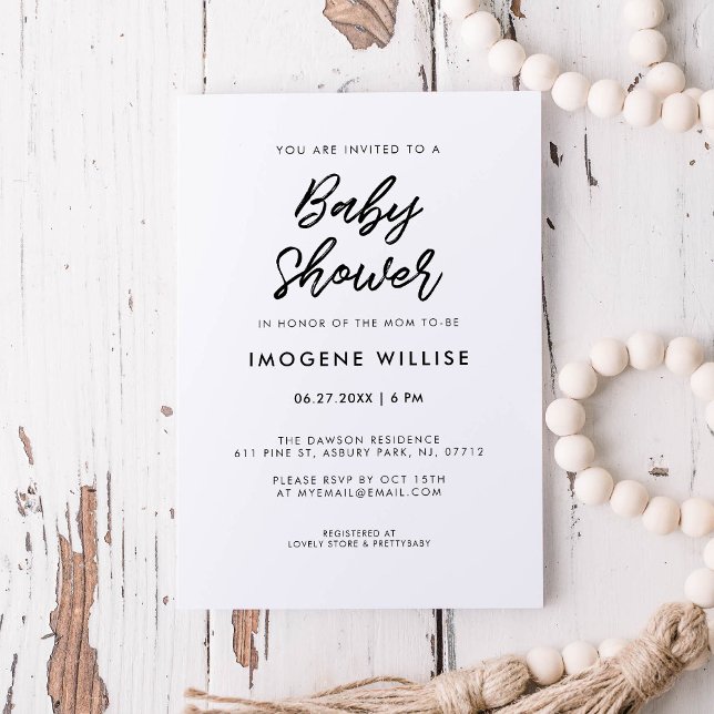 Modern typography Baby shower Invitation (Creator Uploaded)