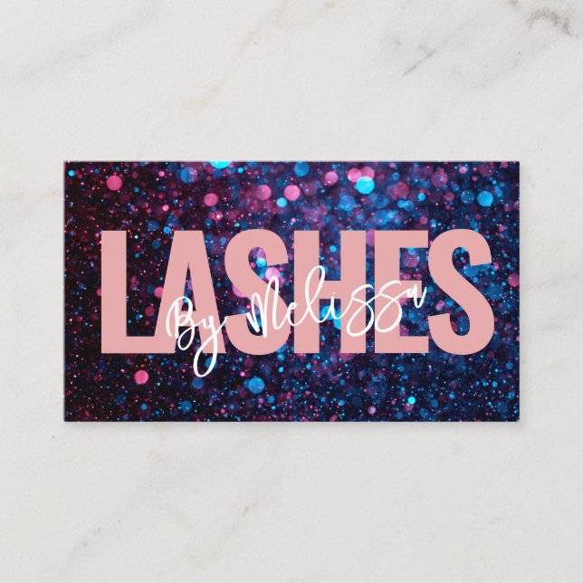 Modern Typography Beauty Makeup Artist Lashes  Business Card (Front)