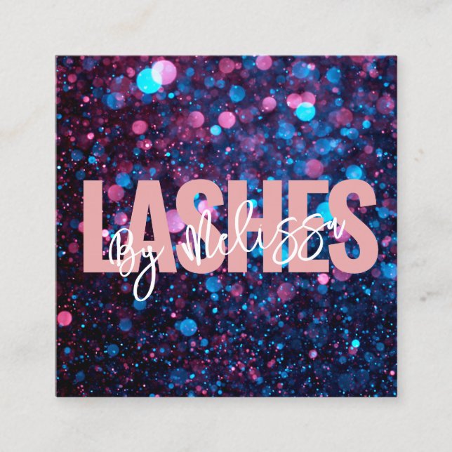 Modern Typography Beauty Makeup Artist Lashes  Square Business Card (Front)