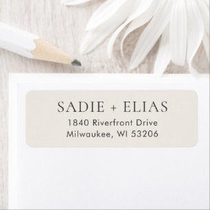 Modern Typography Beige Elegant Return Address