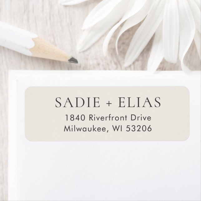 Modern Typography Beige Elegant Return Address (Insitu)