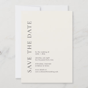 Modern Typography Beige Elegant Wedding Save The Date