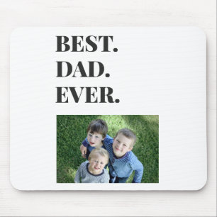 Modern Typography Best Dad Ever Kids Photo Mouse Mat