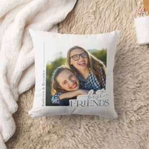 Modern Typography Best Friends Photo Cushion