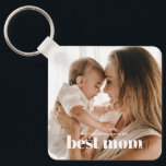 Modern Typography Best Mum Ever Photo Key Ring<br><div class="desc">Modern Typography Best Mum Ever Photo Keychain. You can also edit the greeting and make it "Happy Birthday!"</div>