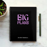 Modern Typography Black 2024 Personalised Planner<br><div class="desc">Make a bold statement this year with this trendy ' BIG PLANS ' yearly planner. Design features Modern Typography ' BIG PLANS ' in purple colour on a black background. Personalise this planner to make it uniquely yours. Design background colour, font colour and font style is customisable ( to customise...</div>