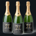 Modern typography black and gold 21st birthday sparkling wine label<br><div class="desc">Celebrate your 21st birthday in style with these black,  white and gold effect making 21 look good wine,  beer and water party labels. A modern design with script text and bold graphics. Change the colour to customise. Part of a collection.</div>