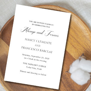 Modern Typography Black and White Elegant Wedding Invitation