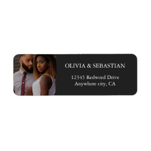 Modern Typography Black Photo Return Address