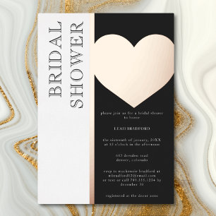 Modern Typography Black White Bridal Shower