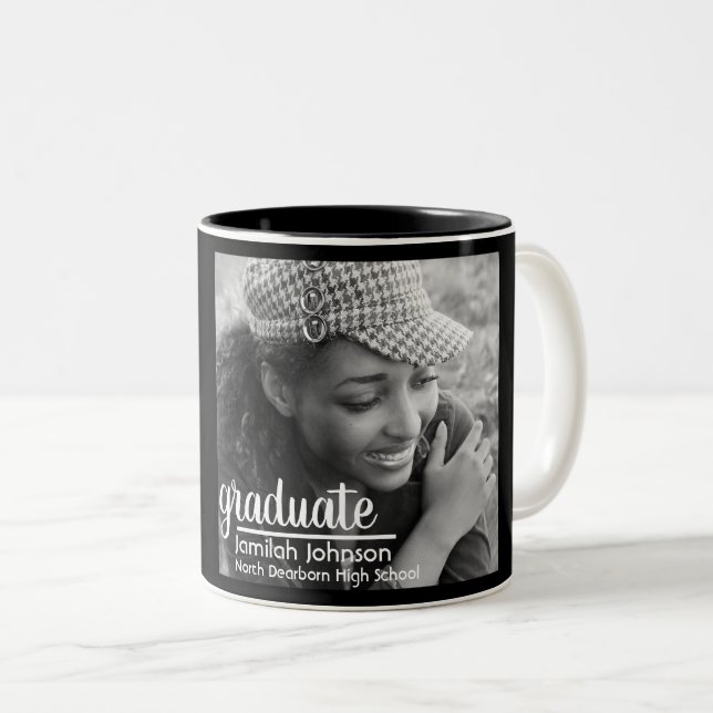 Modern Typography Black White Class of 2022 Mug (Front Right)