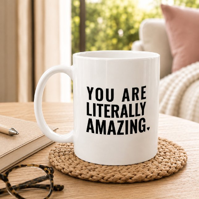 Modern Typography Black White Inspirational Quote Coffee Mug (Creator Uploaded)