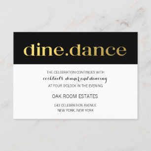 Modern Typography Black White Stripes   Reception Invitation