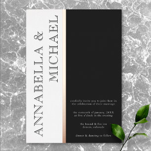 Modern Typography Black White Wedding