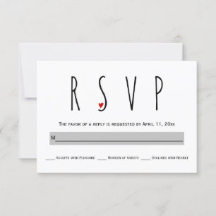 Modern typography blue, grey wedding RSVP card