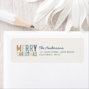 Modern typography blue terracotta Christmas script