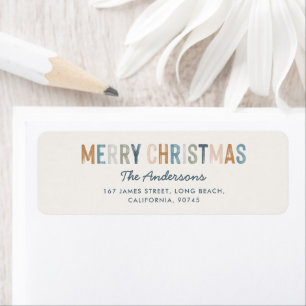 Modern typography blue terracotta Christmas script