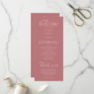 Modern Typography Blush Pink Wedding Program Programme