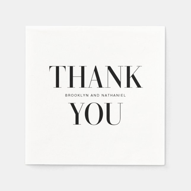 Modern Typography Bold Thank You Napkin (Front)