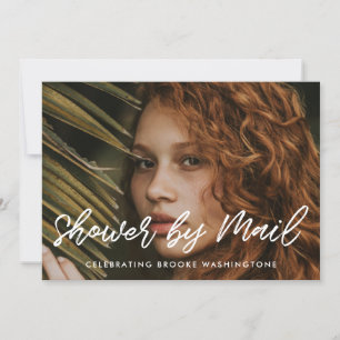 Modern typography Bridal Shower by mail photo Invitation