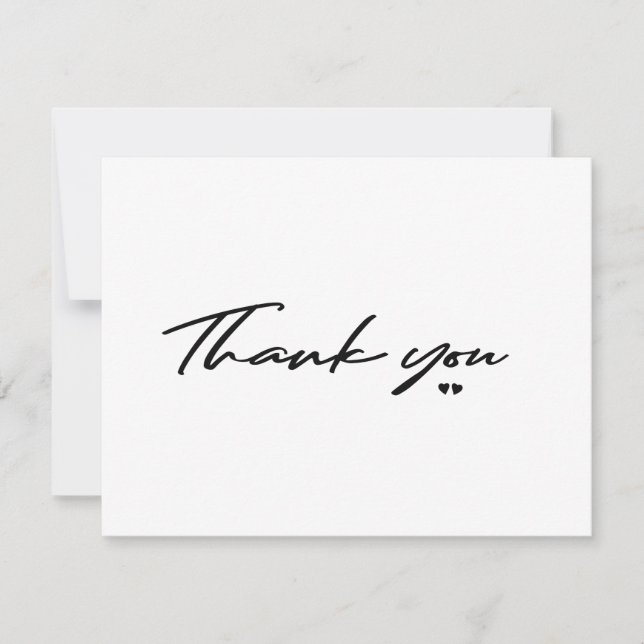 Modern typography bridal shower by mail thank you (Front)