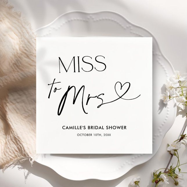 Modern Typography Bridal Shower Napkins (Creator Uploaded)