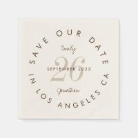 Modern Typography Brown Cream Save the Date