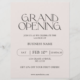 Modern Typography Business Grand Opening  Flyer