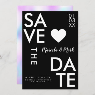 Modern Typography Candy Abstract Save The Dates Card