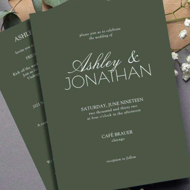 Modern Typography-Centric All-in-One Wedding Invitation (Creator Uploaded)