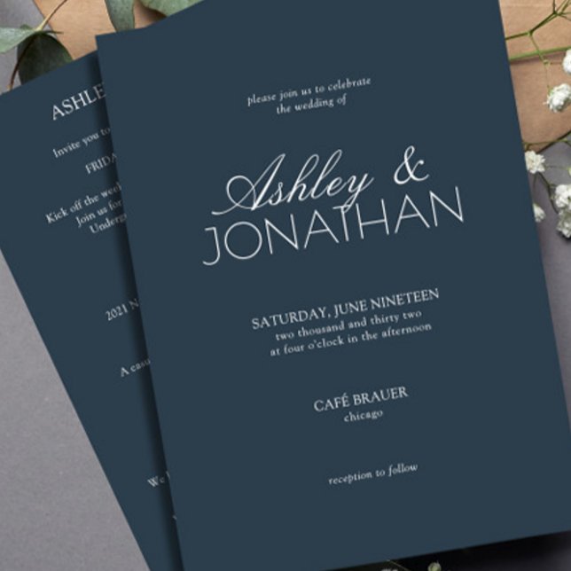 Modern Typography-Centric All-in-One Wedding Invitation (Creator Uploaded)