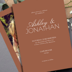 Modern Typography-Centric Photo Wedding Invitation
