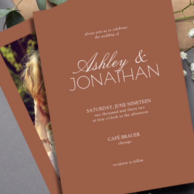Modern Typography-Centric Photo Wedding Invitation (Creator Uploaded)