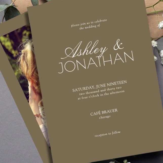 Modern Typography-Centric Photo Wedding Invitation (Creator Uploaded)