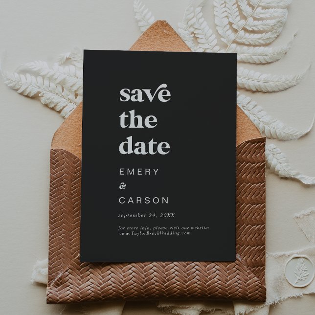 Modern Typography | Charcoal Grey Save the Date (Creator Uploaded)