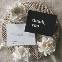 Modern Typography Charcoal Grey Thank You Card