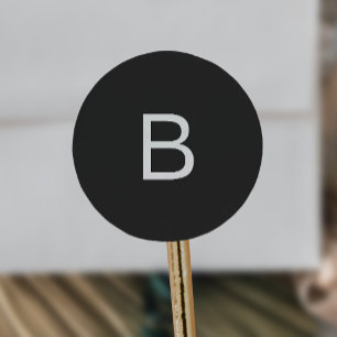 Modern Typography Charcoal Monogram Envelope Seals
