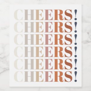 Modern Typography Cheers Wine Label