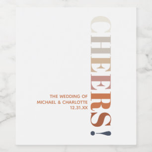 Modern Typography Cheers Wine Label