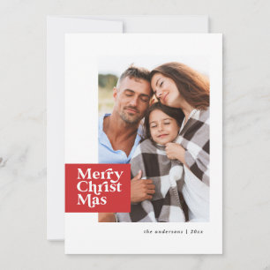 Modern typography chic Christmas elegant photo Holiday Card